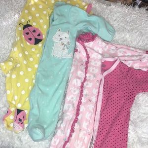 🎀baby girl footie bundle